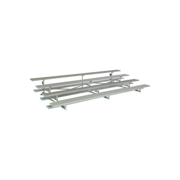 Gt Grandstands By Ultraplay 4 Row Universal Low Rise Tip N Roll Aluminum Bleacher, 9' Long, Double Footboard TR-0409ALRPRF - main